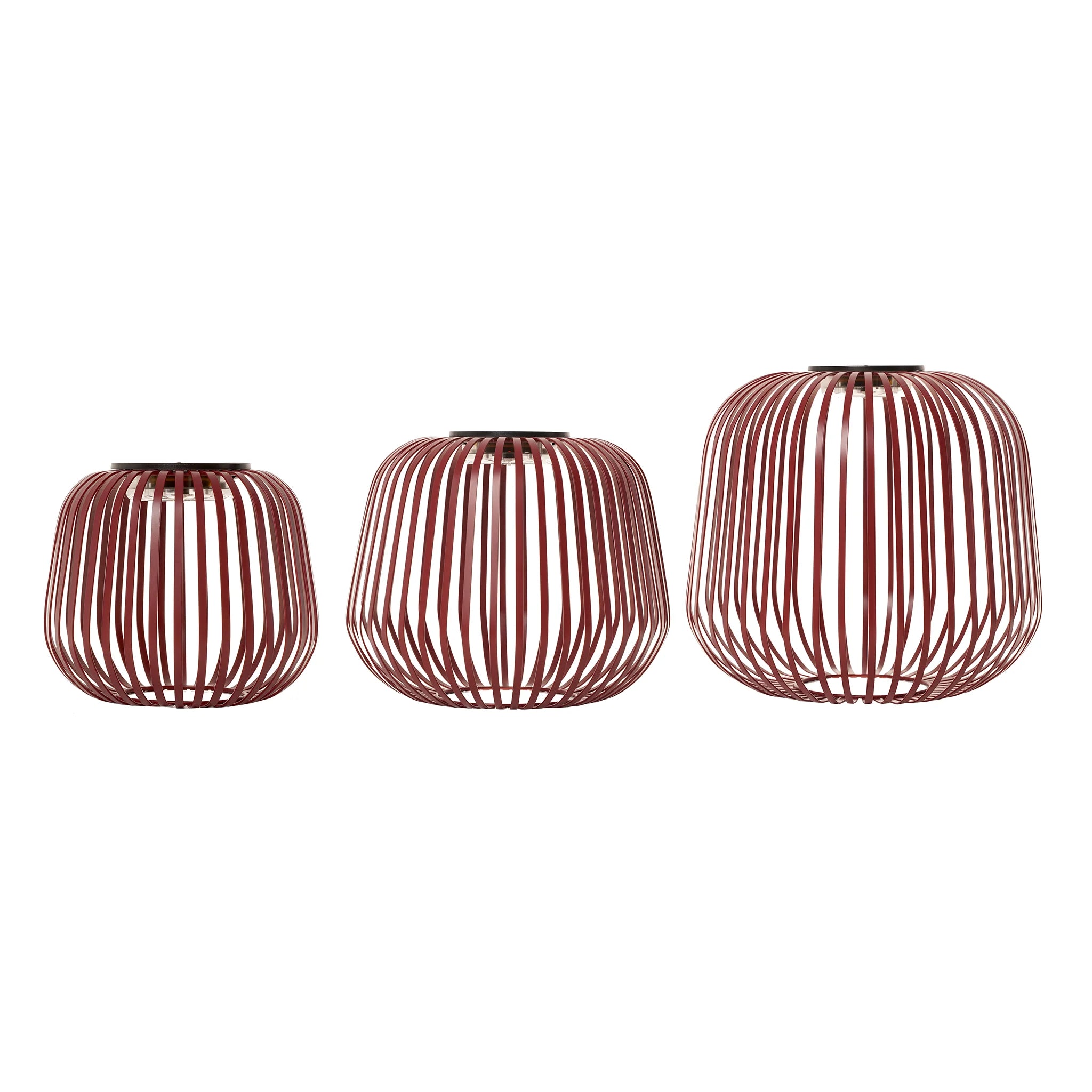 Set of 3 Solar Lights, Cherry Red