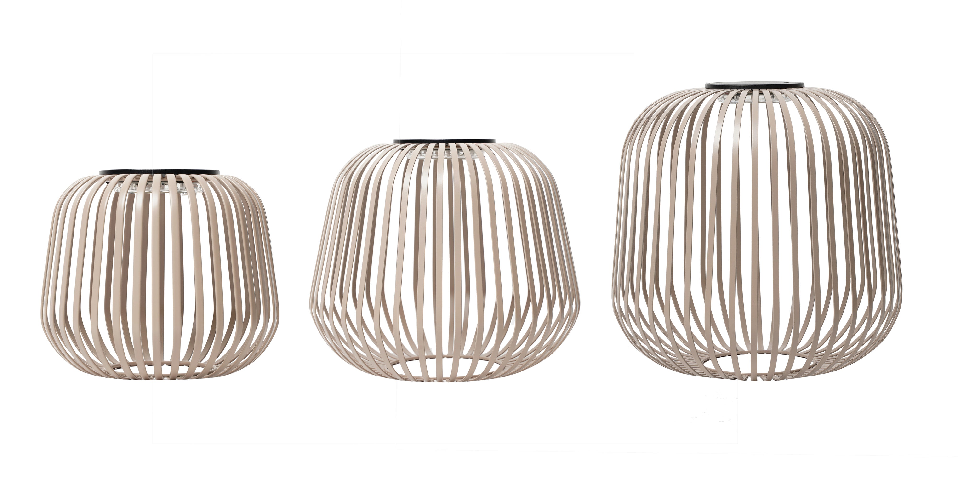 3er-Set Solarlaternen in der Farbe Nomad Braun – elegante Outdoor-Leuchten für stimmungsvolle Lichtakzente auf Terrasse, Balkon oder im Garten, in drei Größen S, M und L