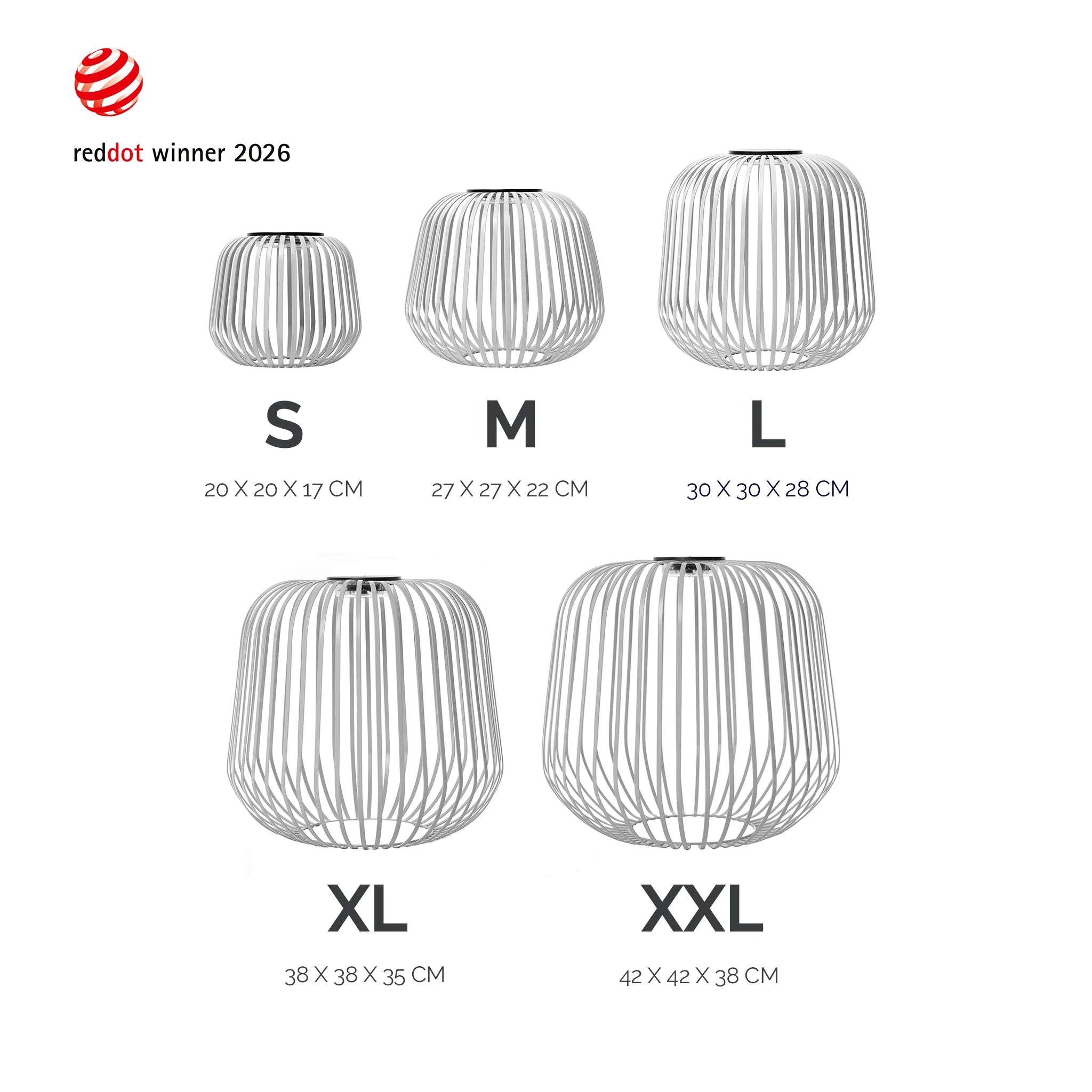 3er-Set graue Solarlaternen in den Größen S, M, L, XL und XXL – ideal für stimmungsvolle Beleuchtung auf Balkon, Terrasse oder im Garten, kabellos und wetterfest (IP65)