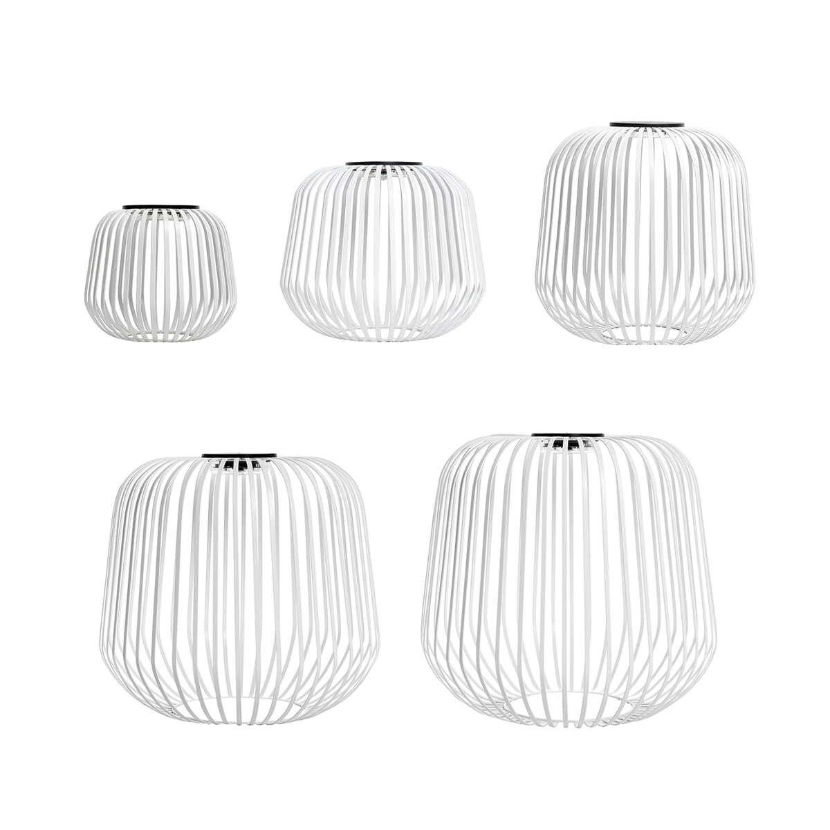 5er Set SOLIS von LUUK Studio in den Größen S, M, L, XL, XXL in Weiß auf weißem Hintergrund