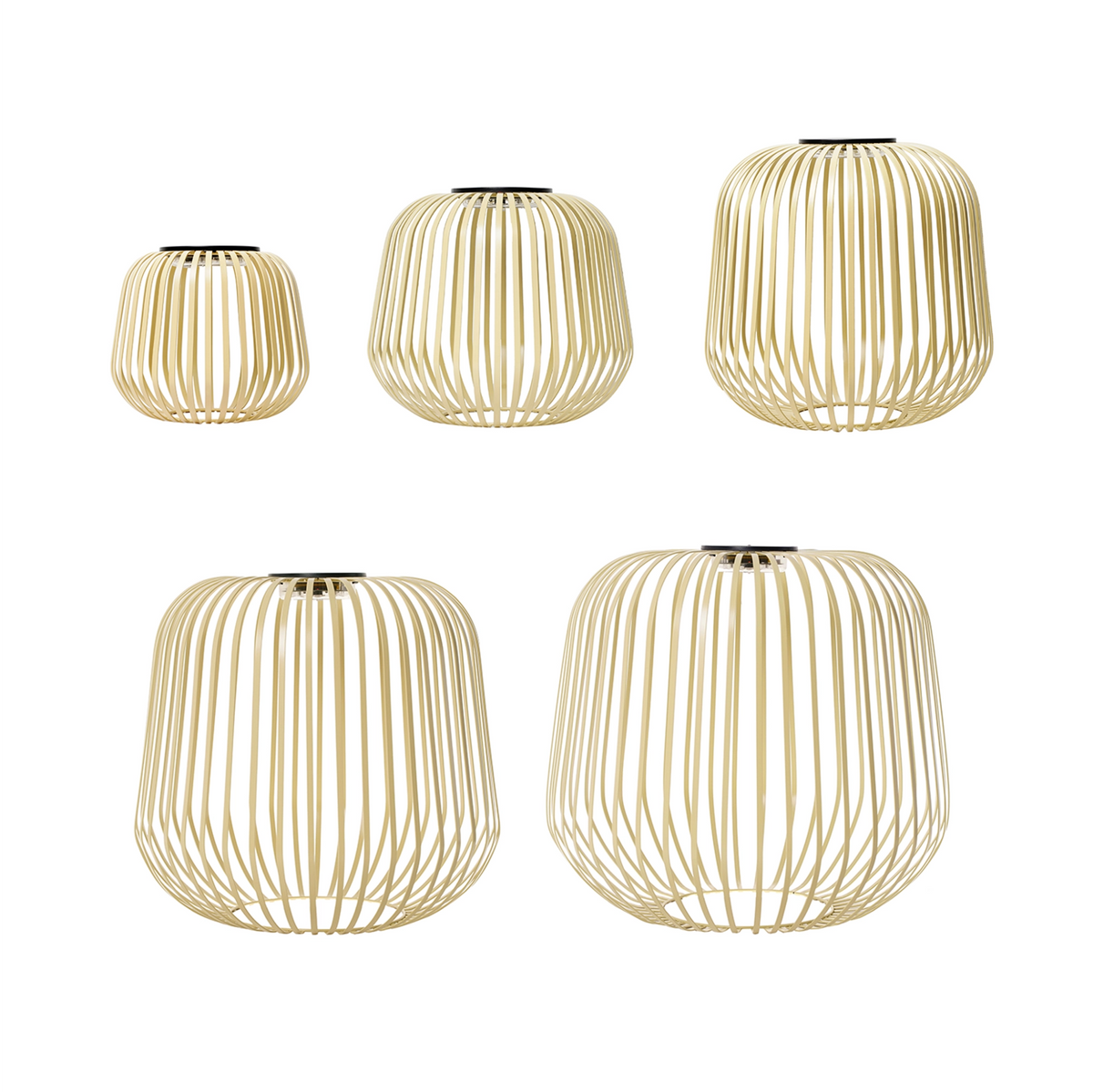 5er Set SOLIS von LUUK Studio in den Größen S, M, L, XL, XXL in Sand auf weißem Hintergrund